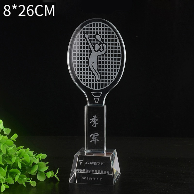 Badminton Europe - Dostosowane kryształowe trofeum Badminton Tennis Competition